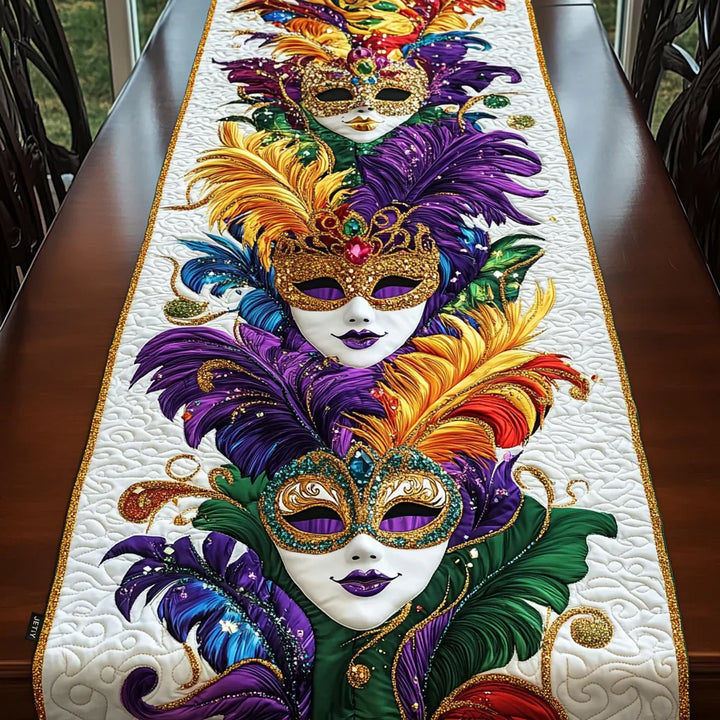 Prošívaný běhoun na stůl - Benátský karneval