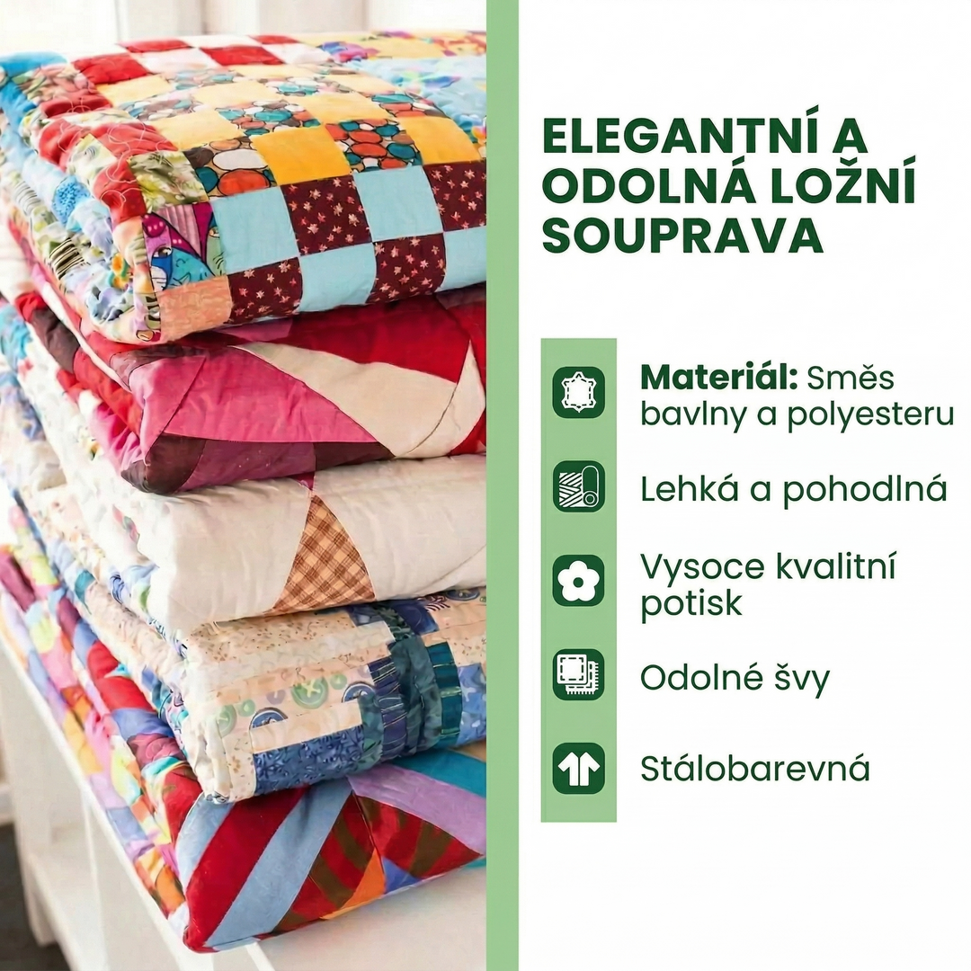 3dílná sada prošívaného povlečení - Ostrovní vánek