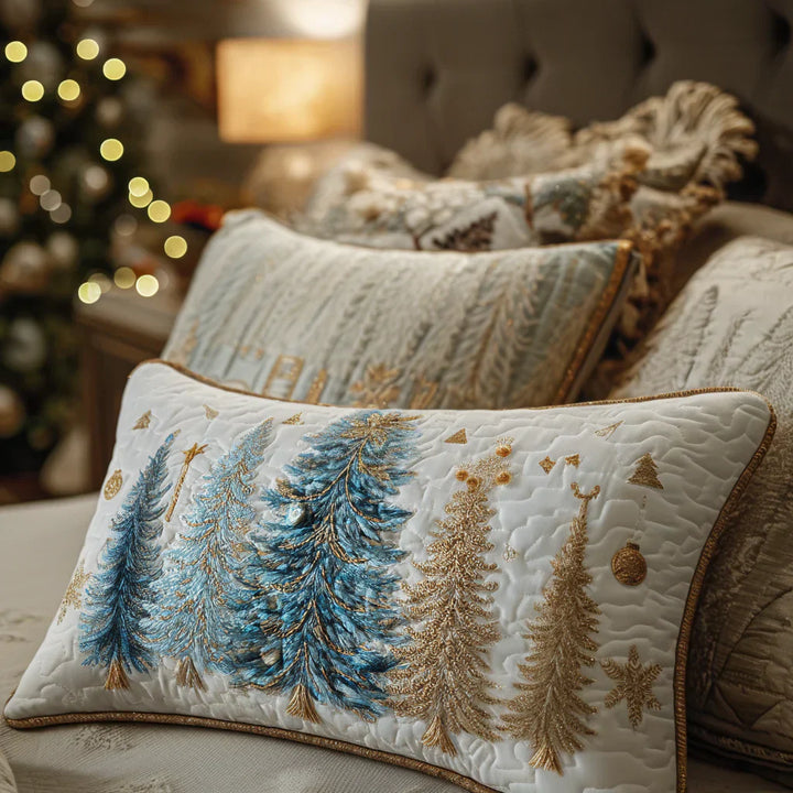Prošívaný povlak na polštář - Slavnostní les