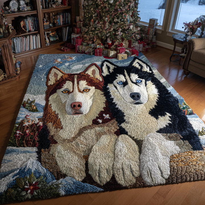 Koberec Duo Huskyů na Ledovci