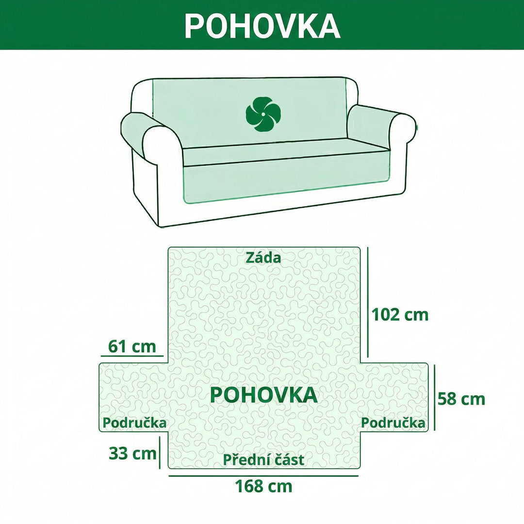 Prošívaný potah na pohovku Tlapka lásky