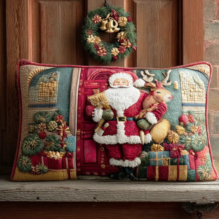 Prošívaný povlak na polštář - Santovo přivítání
